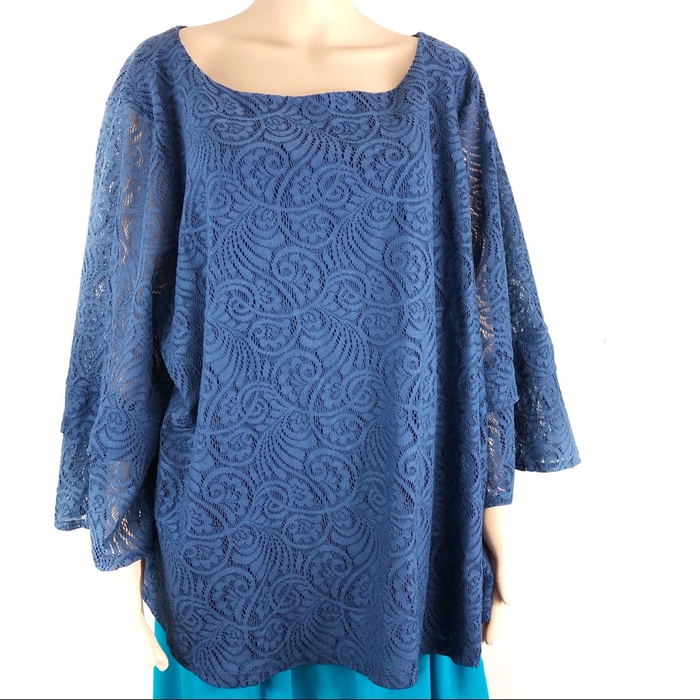 Always Indigo Blue Blouse 3X